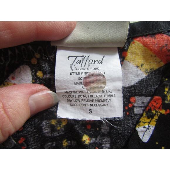 Tafford Scrub Top Small Black Candy Corn Happy Halloween 100% Cotton Nurse - Picture 5 of 8